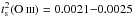 \hbox{$t_{\rm s}^2 (\ion{O}{iii}) = 0.0021{-}0.0025$}