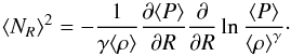\begin{equation} {\langle N_R \rangle}^2=-\frac{1}{\gamma \langle \rho \rangle}\frac{\partial \langle P \rangle}{\partial R}\frac{\partial}{\partial R}\ln{\frac{\langle P \rangle}{{\langle \rho \rangle}^{\gamma}}}\cdot \end{equation}