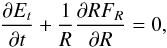 \appendix \setcounter{section}{2} \begin{equation} \frac{\partial E_t}{\partial t}+\frac{1}{R}\frac{\partial R F_R}{\partial R}=0 , \label{conserve_eq} \end{equation}