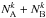 \hbox{$ N_{\rm A }^{ k } + N_{\rm B }^{ k }$}