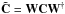 \hbox{$\tilde{\bfC} = \bfW \bfC \bfW^{\dagger}$}