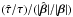 \hbox{$(\hat \tau / \tau)/(|\hat{\vc\beta}|/|\vc\beta|)$}
