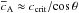 \hbox{$\cv \approx c_\mathrm{crit}/\mathrm{cos}\, \theta$}