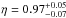 \hbox{$\eta =0.97^{+0.05}_{-0.07}$}