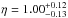 \hbox{$\eta = 1.00^{+0.12}_{-0.13}$}