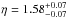 \hbox{$\eta = 1.58^{+0.07}_{-0.07}$}