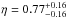 \hbox{$\eta = 0.77^{+0.16}_{-0.16}$}