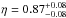 \hbox{$\eta = 0.87^{+0.08}_{-0.08}$}