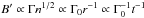 \hbox{$B' \propto \Gamma n^{1/2} \propto \Gamma_0 r^{-1} \propto \Gamma_0^{-1} t^{-1}$}
