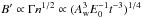 \hbox{$B' \propto \Gamma n^{1/2} \propto (\Aw^3 E_0^{-1}t^{-3})^{1/4}$}