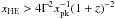 \hbox{$\xhe > 4\Gamma^2\xpk^{-1}(1+z)^{-2}$}