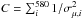 \hbox{$C=\sum_i^{580}{1}/{\sigma^2_{\mu,i}}$}