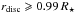 \hbox{$r\ind{disc}\geqslant0.99\,R_\star$}