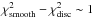 \hbox{$\chi^2\ind{smooth}-\chi^2\ind{disc}\sim 1$}