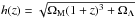 \hbox{$h(z) = \sqrt{\Omega_{\rm M} (1+z)^{3} + \Omega_{\Lambda}}$}