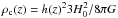 \hbox{$\rho_{\rm c}(z) = h(z)^{2} 3 H_0^{2} / 8 \pi G$}