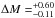\hbox{$\Delta M=^{+0.60}_{-0.11}$}