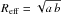 \hbox{$R_{\rm eff} = \sqrt{a\,b}$}