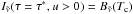 \hbox{$I_\nut(\tau = \tau^*, u > 0) = B_\nut(T_\text{c})$}