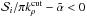 \hbox{$\mathcal S_i/\pi k_\rho^\text{cut} - \tilde \alpha < 0$}