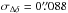\hbox{$\sigma_{\Delta \delta} = 0\farcs088 $}