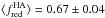 \hbox{$\langle f_{\rm red}^{\rm HA}\rangle=0.67\pm0.04$}