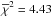 \hbox{$\overline{\chi}^2=4.43$}