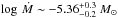 \hbox{$\log\,\dot{M}\sim -5.36^{+0.3}_{-0.2}~M_{\odot}$}