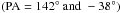 \hbox{$\left(\text{PA}=142\degr \text{ and } -38\degr\right)$}