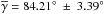 \hbox{$\overline{\gamma}=84.21\degr~\pm~3.39\degr$}
