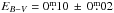 \hbox{$E_{B-V}=0\fm10\,\pm\,0\fm02$}