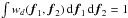 \hbox{$\int w_d({\vec{f}_1},{\vec{f}_2})\,{\rm d}{\vec{f}_1}\,{\rm d}{\vec{f}_2} = 1$}