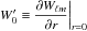 \hbox{${W}'_0\equiv\displaystyle\frac{\partial{W}_{\ell m}}{\partial r}\biggr\lvert_{r=0}$}