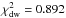 \hbox{$\chi^2_{\rm dw}= 0.892$}
