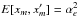 \hbox{$E[x_m,x_m']=\alpha_e^2$}