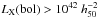 \hbox{$L_{\rm X}{\rm (bol)}> 10^{42}\ h_{50 }^{-2}$}
