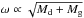 \hbox{$\omega \propto \sqrt{M_{\rm d}+M_{\rm g}}$}