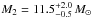 \hbox{$M_{2} = 11.5_{-0.5}^{+2.0}\,M_{\sun}$}
