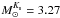 \hbox{$M_{\odot}^{K_{\rm s}}=3.27$}
