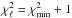 \hbox{$\chi^{2}_{\ell} = \chi^{2}_{\min} + 1$}