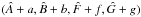 \hbox{$(\hat{A} +a, \hat{B} +b,\hat{F} +f,\hat{G} +g)$}