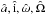 \hbox{$\hat{a}, \hat{\rm i}, \hat{\omega},\hat{\Omega}$}