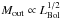 \hbox{$M_{\rm out}\propto L_{\rm Bol}^{1/2}$}