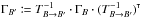 \hbox{$\Gamma_{B'} \coloneqq T_{B\rightarrow B'}^{-1} \cdot \Gamma_B \cdot \transpose{(T_{B\rightarrow B'}^{-1})}$}