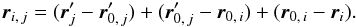 \appendix \setcounter{section}{1} \begin{equation} \label{rel_pos} \vec r_{i\comma j} = (\vrpj - \vrpzj) + (\vrpzj - \vrzi) + (\vrzi -\vec r_i). \end{equation}
