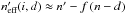 \hbox{$\npeff(i,d) \approx \np -f\multspace (n-d)$}