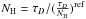 \hbox{$(\frac{\tau_D}{N_{\rm H}})^{\rm ref}$}