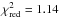 \hbox{$\chi_{\rm red}^2= 1.14$}