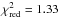 \hbox{$\chi_{\rm red}^2= 1.33$}