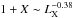 \hbox{$1+X \sim L_{\rm X}^{-0.38}$}